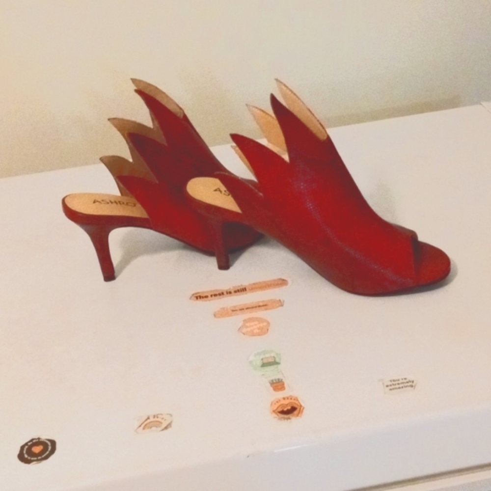 Women's red and black heels